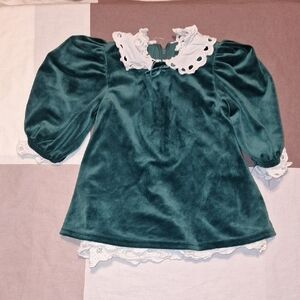 Wonder nation Green Velvet Toddler Dress Christmas